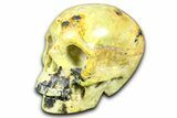 Realistic Yellow Turquoise Jasper Skull - Magnetic #382208-2